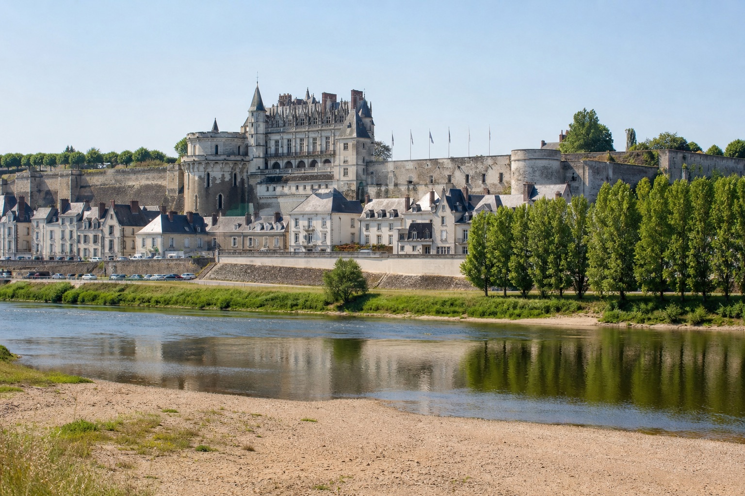 Amboise vu depuis la Loire